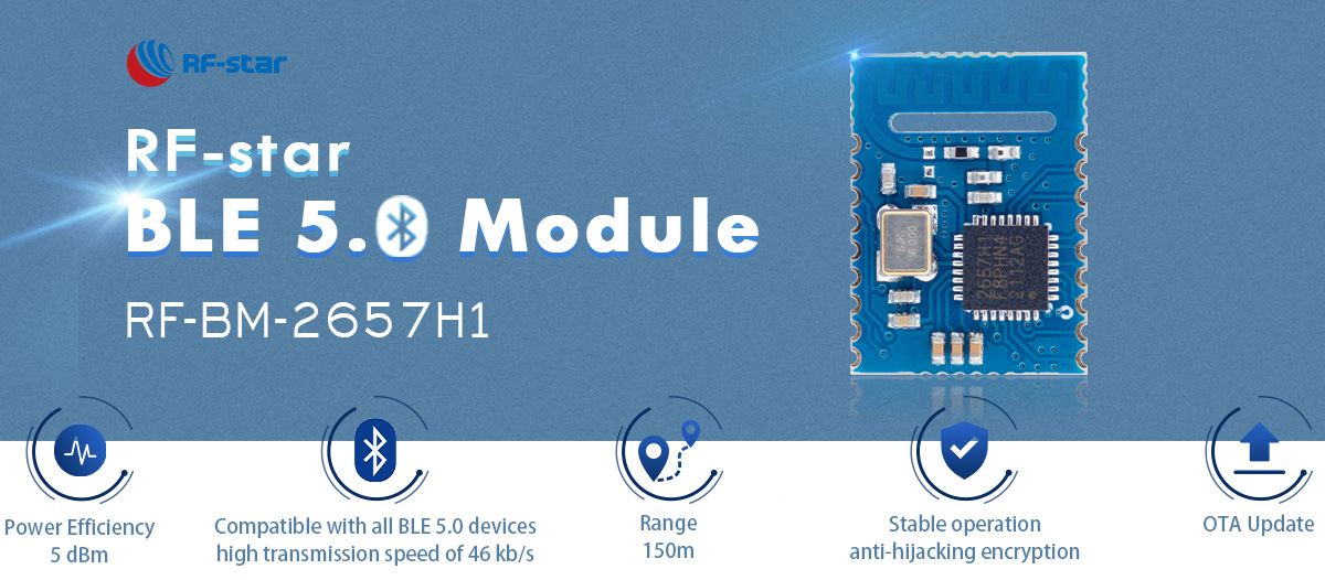 Основные характеристики последовательного модуля BLE 5.0 RF-BM-2657H1
