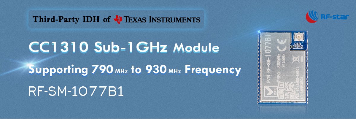Модуль CC1310 Sub-1 ГГц с поддержкой частоты от 790 МГц до 930 МГц RF-SM-1077B1