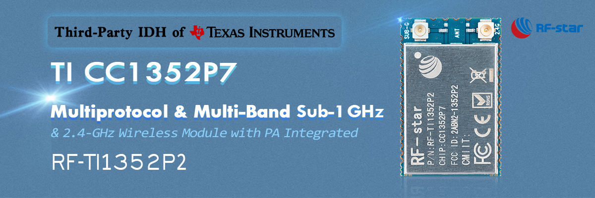 TI CC1352P7 Многопротокольный и многодиапазонный диапазон частот менее 1 ГГц RF-TI1352P2